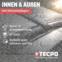 1x TECPO Universal Klebe- und Dichtstoff FLEX SEAL 522 SCHWARZ 1K MS-Polymer UV-stabil und witterungsbeständig + Alu-Kartuschenpresse 220 mm