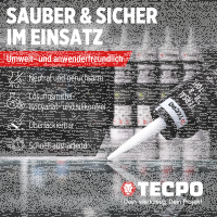 2x TECPO Universal Klebe- und Dichtstoff FLEX SEAL 522 SCHWARZ 1K MS-Polymer UV-stabil und witterungsbeständig + Alu-Kartuschenpresse 220 mm