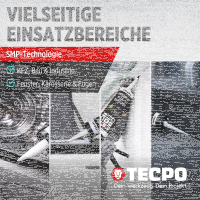 2x TECPO Universal Klebe- und Dichtstoff FLEX SEAL 522 SCHWARZ 1K MS-Polymer UV-stabil und witterungsbeständig + Alu-Kartuschenpresse 220 mm