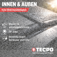 4x TECPO Universal Klebe- und Dichtstoff FLEX SEAL 522 SCHWARZ 1K MS-Polymer UV-stabil und witterungsbeständig + Alu-Kartuschenpresse 220 mm