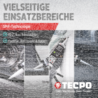 4x TECPO Universal Klebe- und Dichtstoff FLEX SEAL 522 SCHWARZ 1K MS-Polymer UV-stabil und witterungsbeständig + Alu-Kartuschenpresse 220 mm