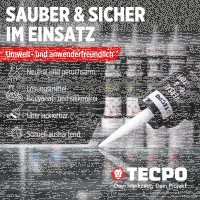 5x TECPO Universal Klebe- und Dichtstoff FLEX SEAL 522 SCHWARZ 1K MS-Polymer UV-stabil und witterungsbeständig + Alu-Kartuschenpresse 220 mm