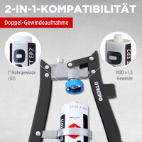 TECPO Universal Mehrzweckfett EP2, 500g + Zweihand-Kartuschen Fettpresse 2in1 PROFI-Ausführung 500g für Schraubkartuschen / Fett Mehrzweckfett
