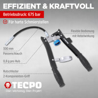 TECPO Universal Mehrzweckfett EP2, 500g + Zweihand-Kartuschen Fettpresse 2in1 PROFI-Ausführung 500g für Schraubkartuschen / Fett Mehrzweckfett