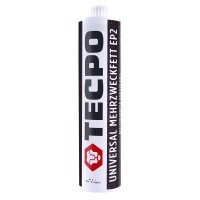 3x TECPO Universal Mehrzweckfett EP2, 500g + Zweihand-Kartuschen Fettpresse 2in1 PROFI-Ausführung 500g für Schraubkartuschen / Fett Mehrzweckfett