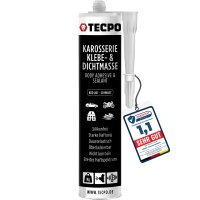 2x TECPO KKD 801 Karosserie Klebe- und Dichtmasse, 370g + Kartuschenpresse Kartuschenpistole 25:1 für Kartuschen 150–310 ml (bis 220 mm Länge)