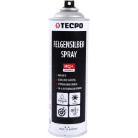 TECPO Felgensilber-Spray Felgenlack Lackspray, 500 ml + Klarlack Autolack glänzend Sprühlack, 500 ml