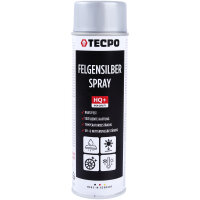 TECPO Haftgrund Grundierung grau Primer, 500 ml + Felgensilber-Spray Felgenlack Lackspray, 500 ml + Klarlack glänzend, 500 ml