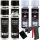 2x TECPO Autolack schwarz matt 500 ml + 4x TECPO Grundierung grau Sprühdose Primer, 500 ml