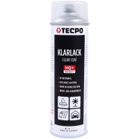 2x TECPO Grundierung grau Sprühdose Primer, 500 ml + 2x Autolack schwarz matt 500 ml + 2x Klarlack Sprühlack glänzend, 500 ml