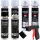 2x TECPO Grundierung grau Sprühdose Primer, 500 ml + 2x Autolack schwarz matt 500 ml + 2x Klarlack Sprühlack glänzend, 500 ml