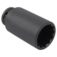5x TECPO Kraft-Steckschlüssel-Einsatz 1/2" SW 34mm Zwölfkant, tief Antrieb Innenvierkant 12,5 mm