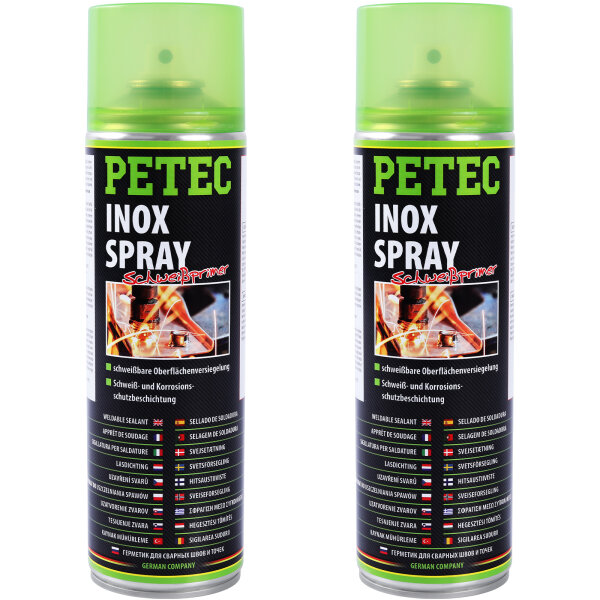 2x PETEC 70360 Inox-Spray Schweiß-Primer Schweißpunkt Versiegelung Korrosionsschutz, 500 ml