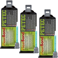 3x PETEC 98350 PlastBond Kunststoffreparatur schwarz 2K...
