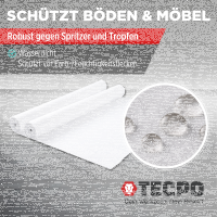 2x TECPO Abdeckvlies Malervlies 25m Schutzvlies 120g/m² selbstklebende Vlies-Rolle