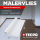 2x TECPO Abdeckvlies Malervlies 25m Schutzvlies 120g/m² selbstklebende Vlies-Rolle
