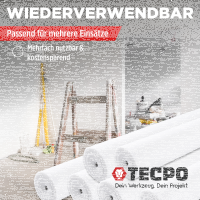 4x TECPO Abdeckvlies Malervlies 25m Schutzvlies 120g/m² selbstklebende Vlies-Rolle