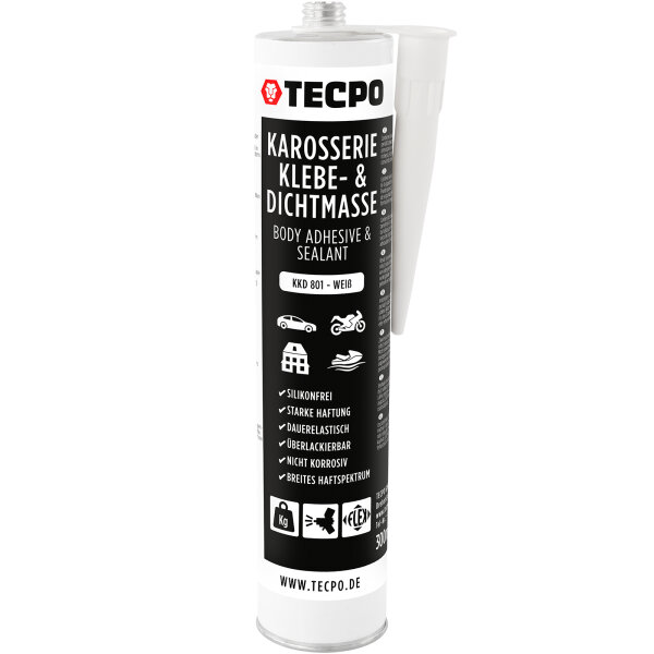 TECPO Universal Karosserie Klebe-Dichtmasse Weiß, 370g