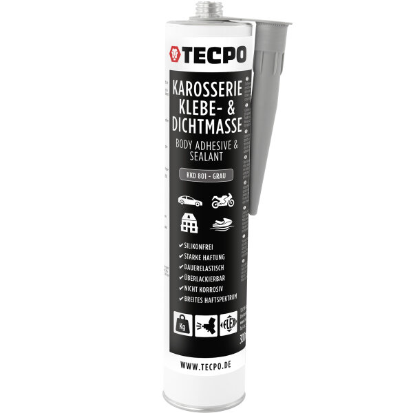 TECPO Universal Karosserie Klebe-Dichtmasse Grau, 370g