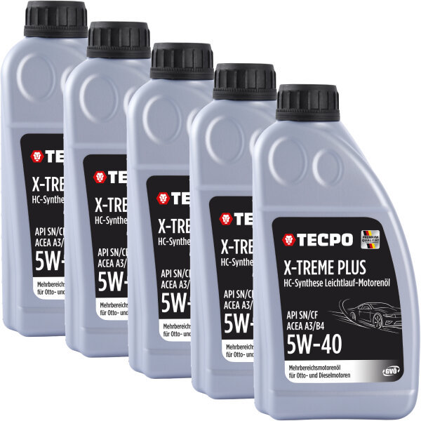 5L TECPO 5W-40 X-TREME PLUS Motoröl für VW 502.00 505.00 MB 229.3 226.5 BMW LL-01 LL-98