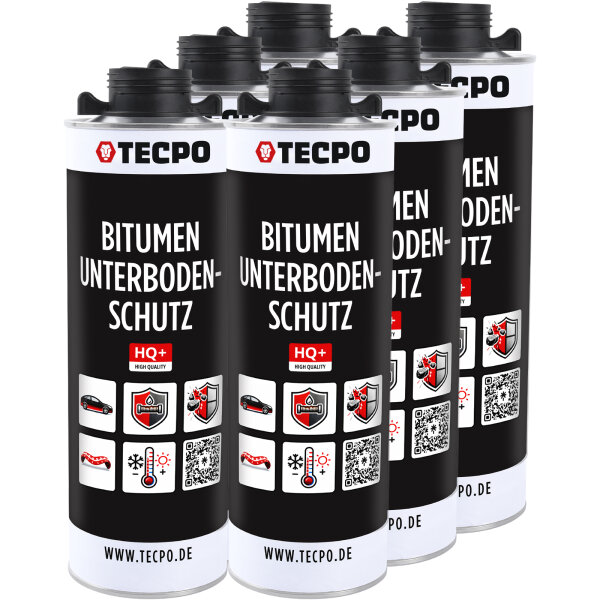 TECPO Unterbodenschutz schwarz Bitumen Steinschlagschutz, 6 Liter