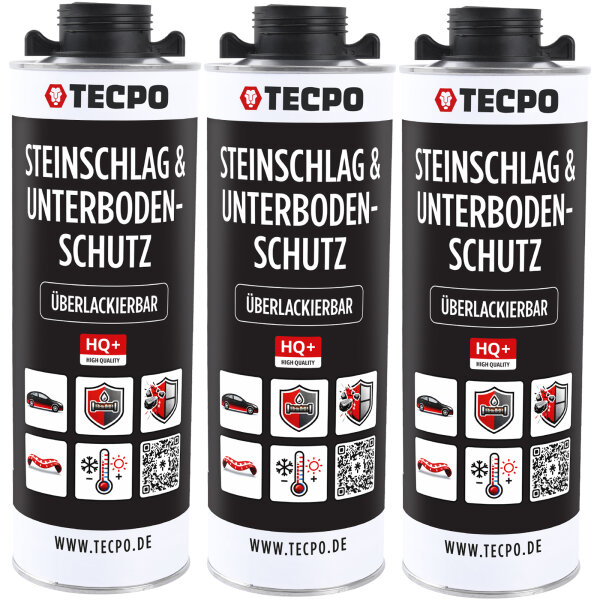 TECPO Unterbodenschutz schwarz Steinschlagschutz überlackierbar, 3 Liter