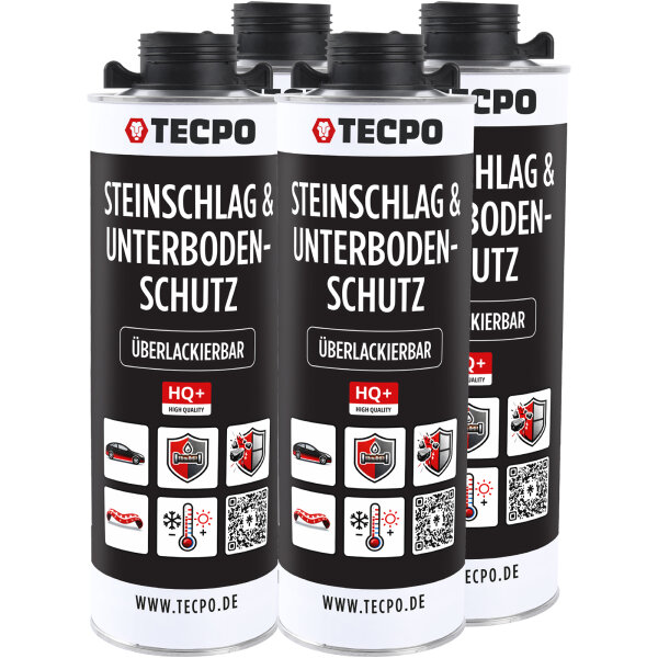 TECPO Unterbodenschutz schwarz Steinschlagschutz überlackierbar, 4 Liter