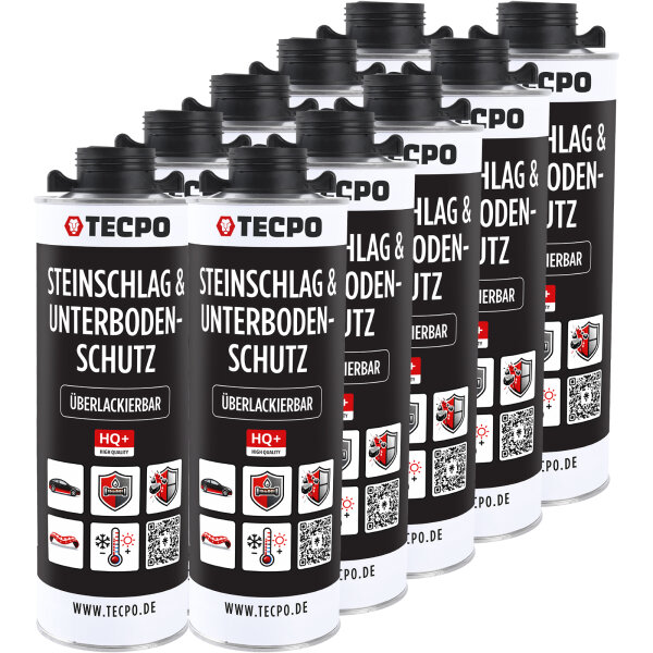 TECPO Unterbodenschutz schwarz Steinschlagschutz überlackierbar, 10 Liter