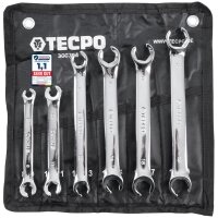 TECPO Bremsflüssigkeit DOT-4 SAE J 1703 1704 ISO 4925 DOT4, 5 Liter + Offener Ringschlüssel-Satz 6-teilig