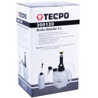 TECPO Bremsenentlüftungsgerät Bremsflüssigkeit + Bremsflüssigkeit DOT-4 SAE J 1703 1704 ISO 4925 DOT4, 5 Liter