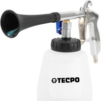 TECPO Druckluft Reinigungspistole 1L + MultiCleaner Allesreiniger KONZENTRAT HQ+ – 10 in 1 Universalreiniger 5 L