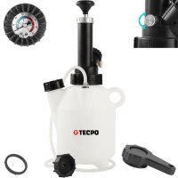 TECPO Bremsenentlüftungsgerät 2L + Bremsflüssigkeit DOT-4 SAE J 1703 1704 ISO 4925 DOT4, 5 Liter