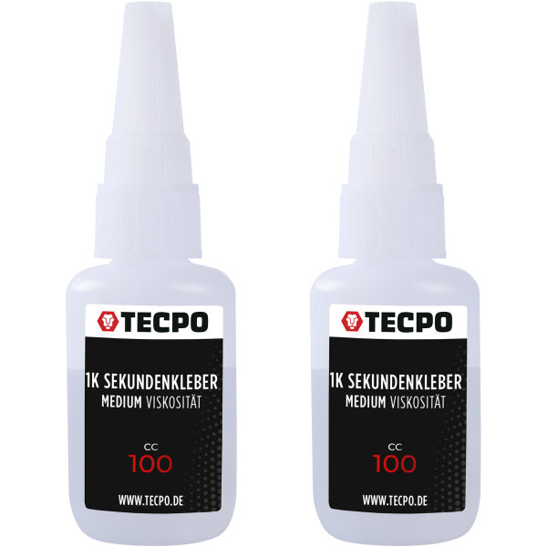 2x TECPO 1K Sekundenkleber dünnflüssig 20g extra stark Superkleber Cyanacrylat Klebstoff