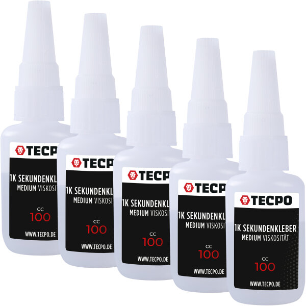 5x TECPO 1K Sekundenkleber dünnflüssig 20g extra stark Superkleber Cyanacrylat Klebstoff