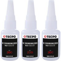 3x TECPO 1K Sekundenkleber dickflüssig 20g extra...