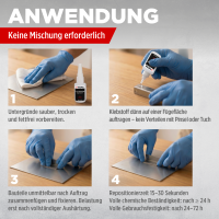3x TECPO 1K Sekundenkleber dickflüssig 20g extra stark Superkleber Cyanacrylat Klebstoff