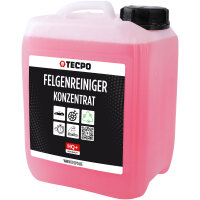 TECPO Felgenreiniger für Alu-, Stahl-und Leichtmetallfelgen, Konzentrat, säurehaltig, 5 Liter + Druckpumpzerstäuber Schaumsprüher Foamya 1.0L