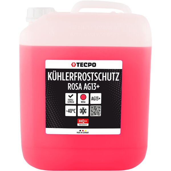 TECPO Kühlerfrostschutz Kühlmittel AG13+ rosa (-40 C°) Antifreeze 10L