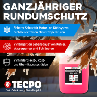 TECPO Kühlerfrostschutz Kühlmittel AG13+ rosa (-40 C°) Antifreeze 10L