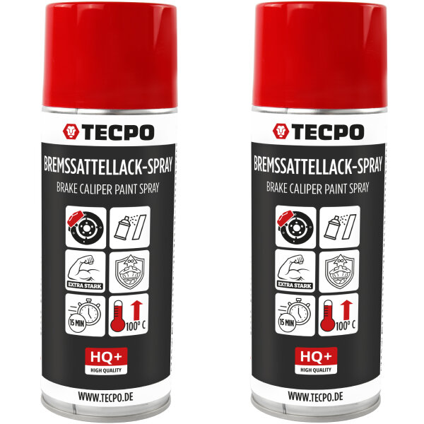 2x TECPO Bremssattel-Lackspray Rot, 400 ml