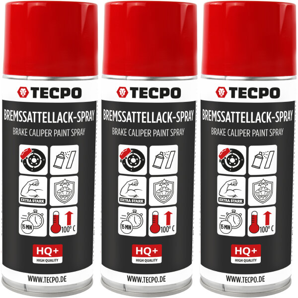 3x TECPO Bremssattel-Lackspray Rot, 400 ml