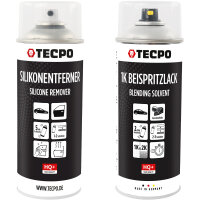 TECPO Lack-Reperatur-Set, Silikonentferner, Beispritzlack, 2x 400 ml