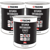 3x TECPO Unterbodenschutz Bitumen HQ+ Pinseldose, 1L