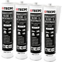 4x TECPO Universal Karosserie Klebe-Dichtmasse Weiß, 370g