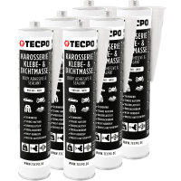 6x TECPO Universal Karosserie Klebe-Dichtmasse Weiß, 370g