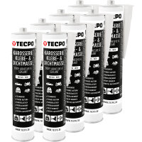 8x TECPO Universal Karosserie Klebe-Dichtmasse Weiß, 370g