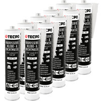 10x TECPO Universal Karosserie Klebe-Dichtmasse Weiß, 370g