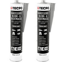 2x TECPO Universal Karosserie Klebe-Dichtmasse Grau, 370g