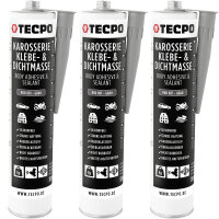 3x TECPO Universal Karosserie Klebe-Dichtmasse Grau, 370g