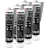 6x TECPO Universal Karosserie Klebe-Dichtmasse Grau, 370g